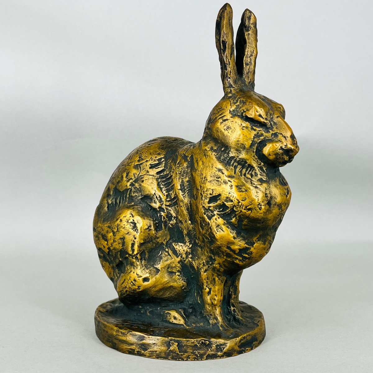 Sculpture Japonaise De Lapin en cuivre - Japon-photo-3