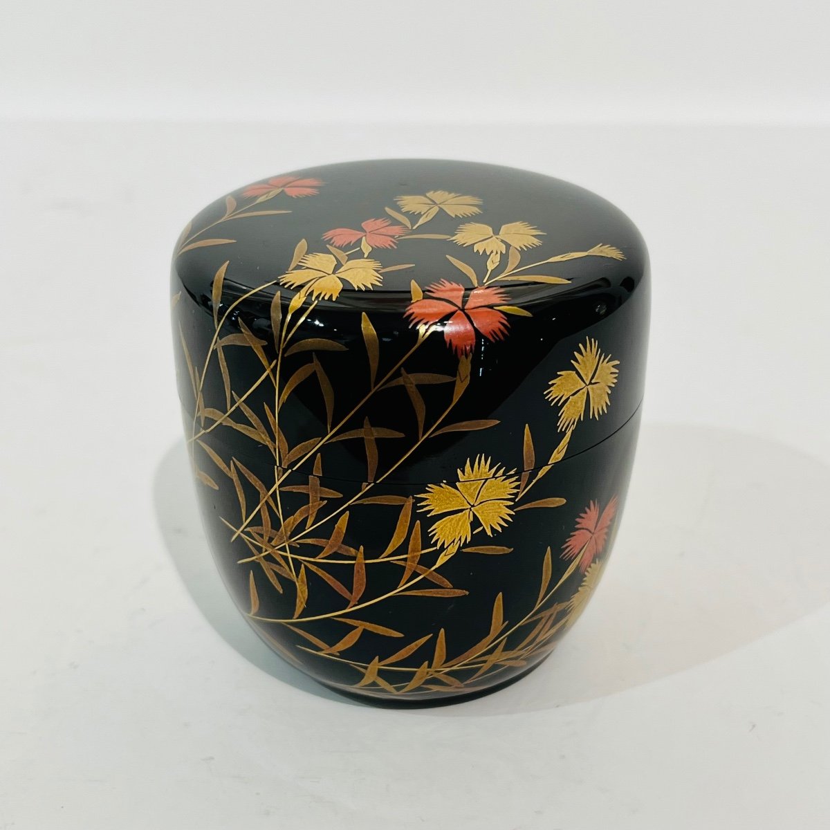 Natsume Japanese Lacquer Tea Box Carnations - Japan-photo-6