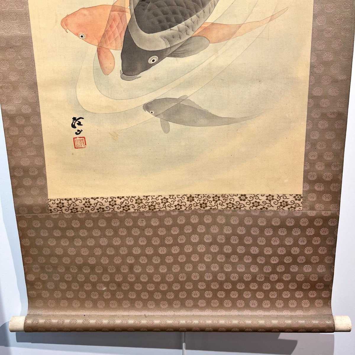 Kakejiku Peinture Japonaise Carpes Koi - Japon -photo-2