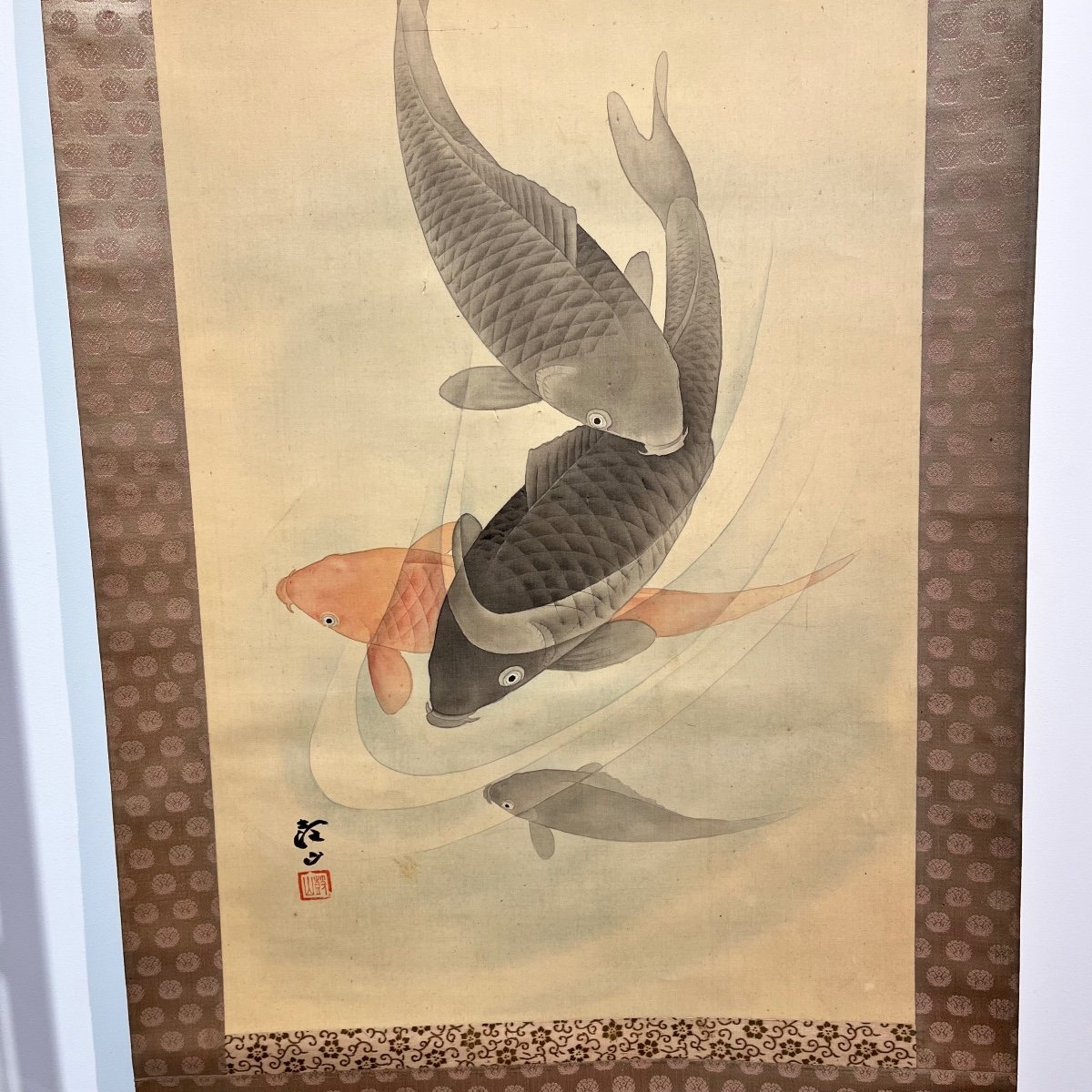 Kakejiku Peinture Japonaise Carpes Koi - Japon -photo-1