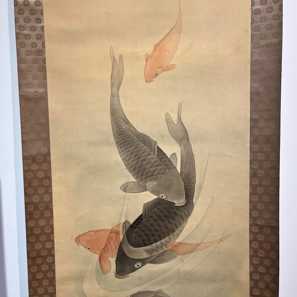 Kakejiku Peinture Japonaise Carpes Koi - Japon -photo-6