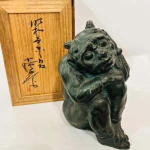 Okimono Japanese Bronze Sculpture Demon Oni - Japan