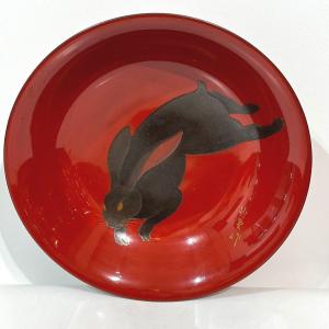 Japanese Lacquered Rabbit Dish - Japanese 