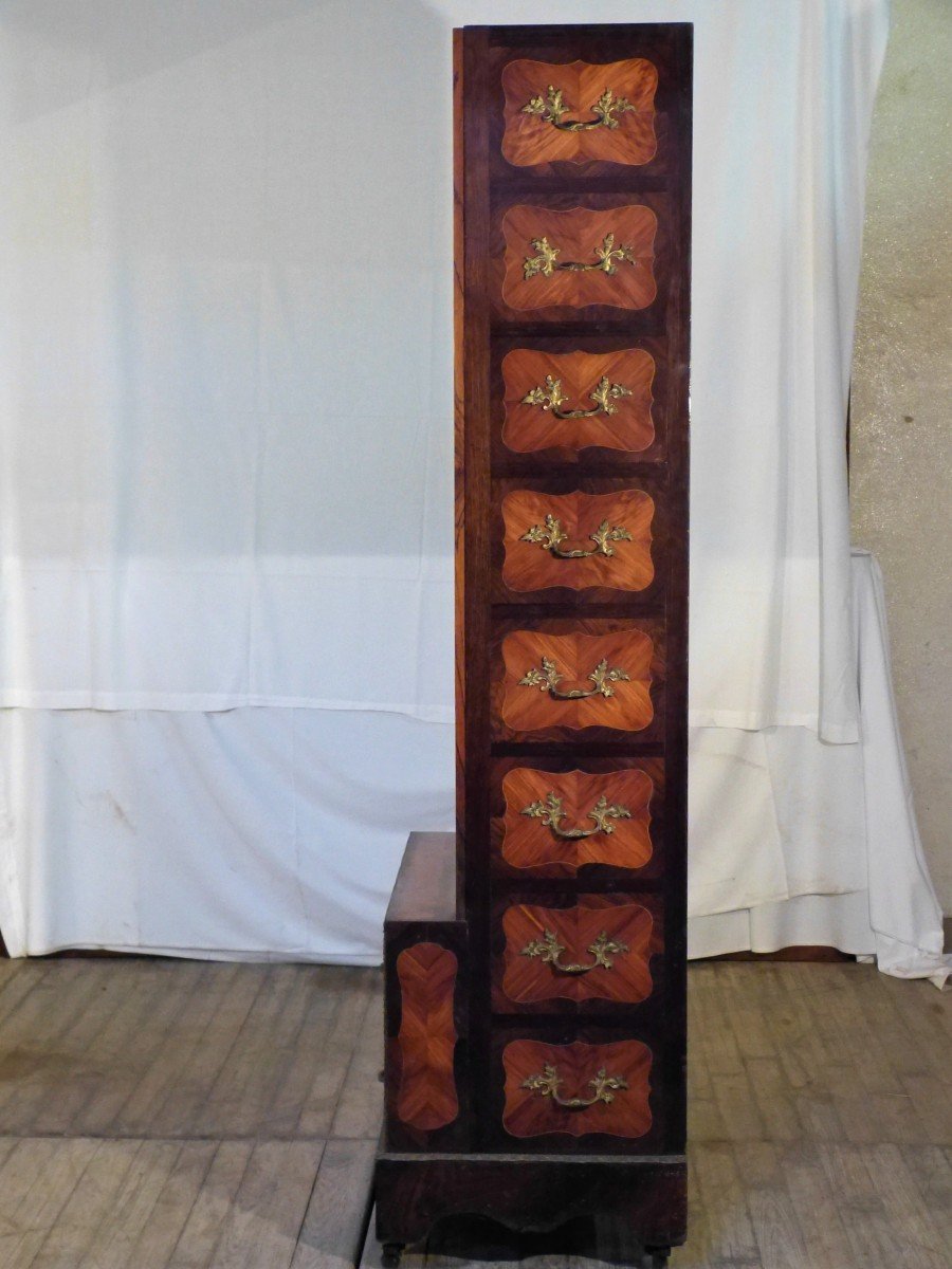 Small Marquetry Storage Cabinet With Drawers-photo-4