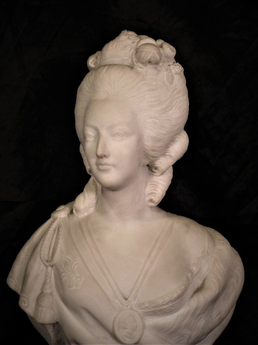 Buste Marbre Marie Antoinette d'Après J.a Houdon -photo-2