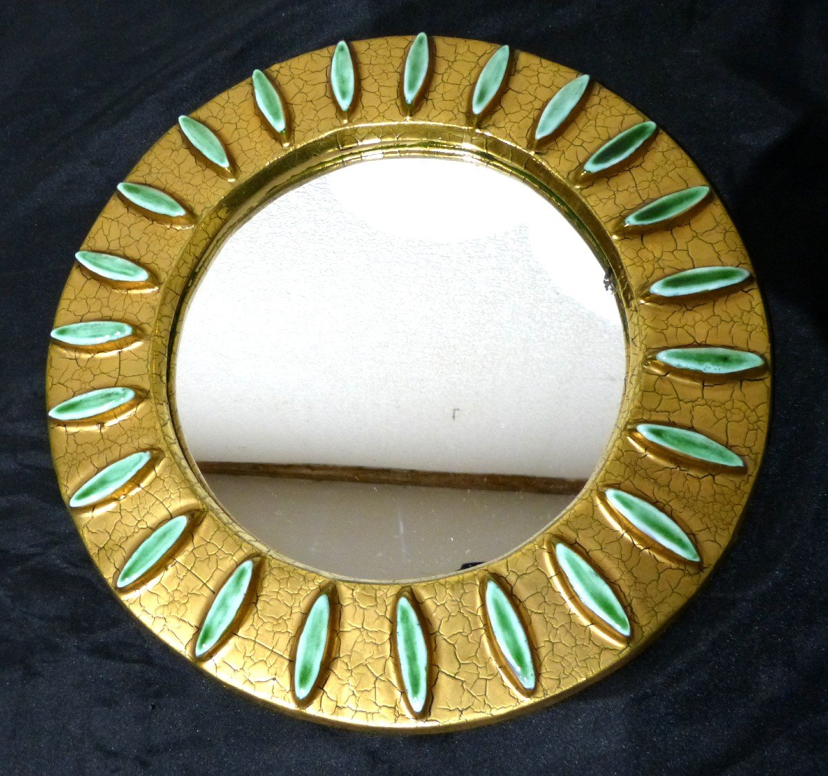 Mithé Espelt, Lunel Rare Circular Mirror Gold Background-photo-4