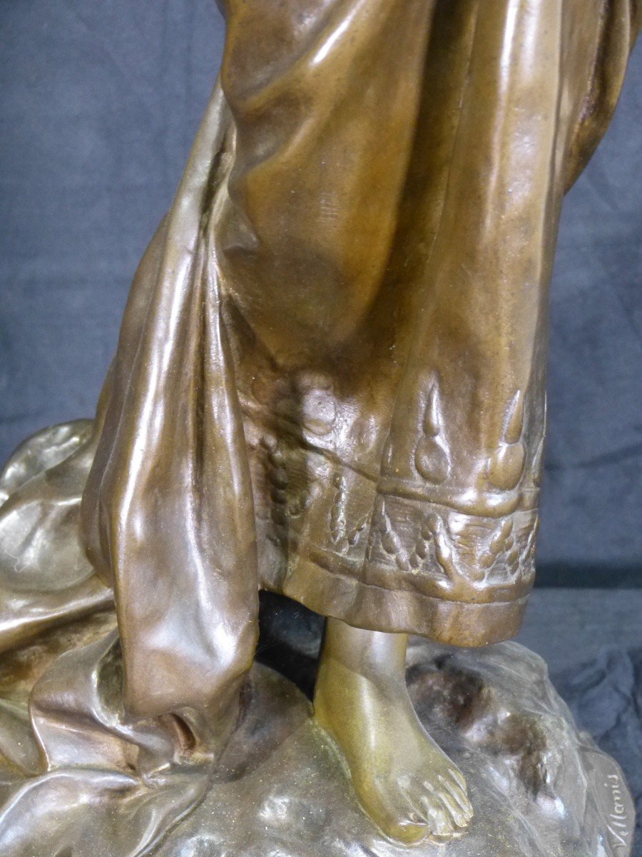 Sapho - Emmanuel Villanis (1858-1914) Bronze Art Nouveau-photo-7