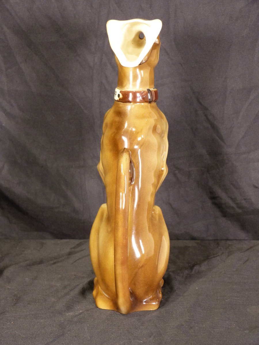 Rare Earthenware Absinthe Pitcher Saint Clément Dog Greyhound Gypp-photo-4