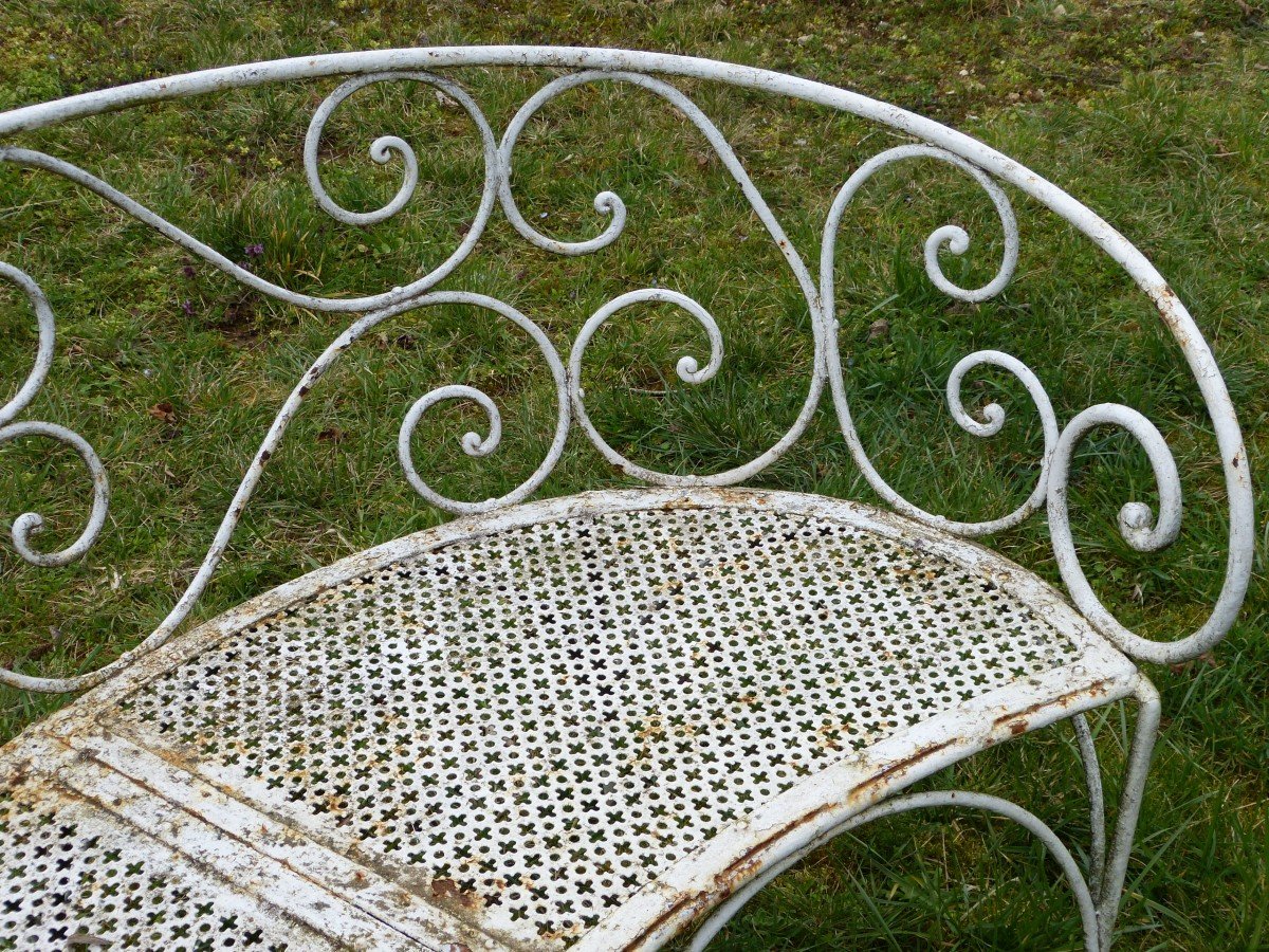 Banc De Jardin Arrondi Ancien En Fer -photo-4