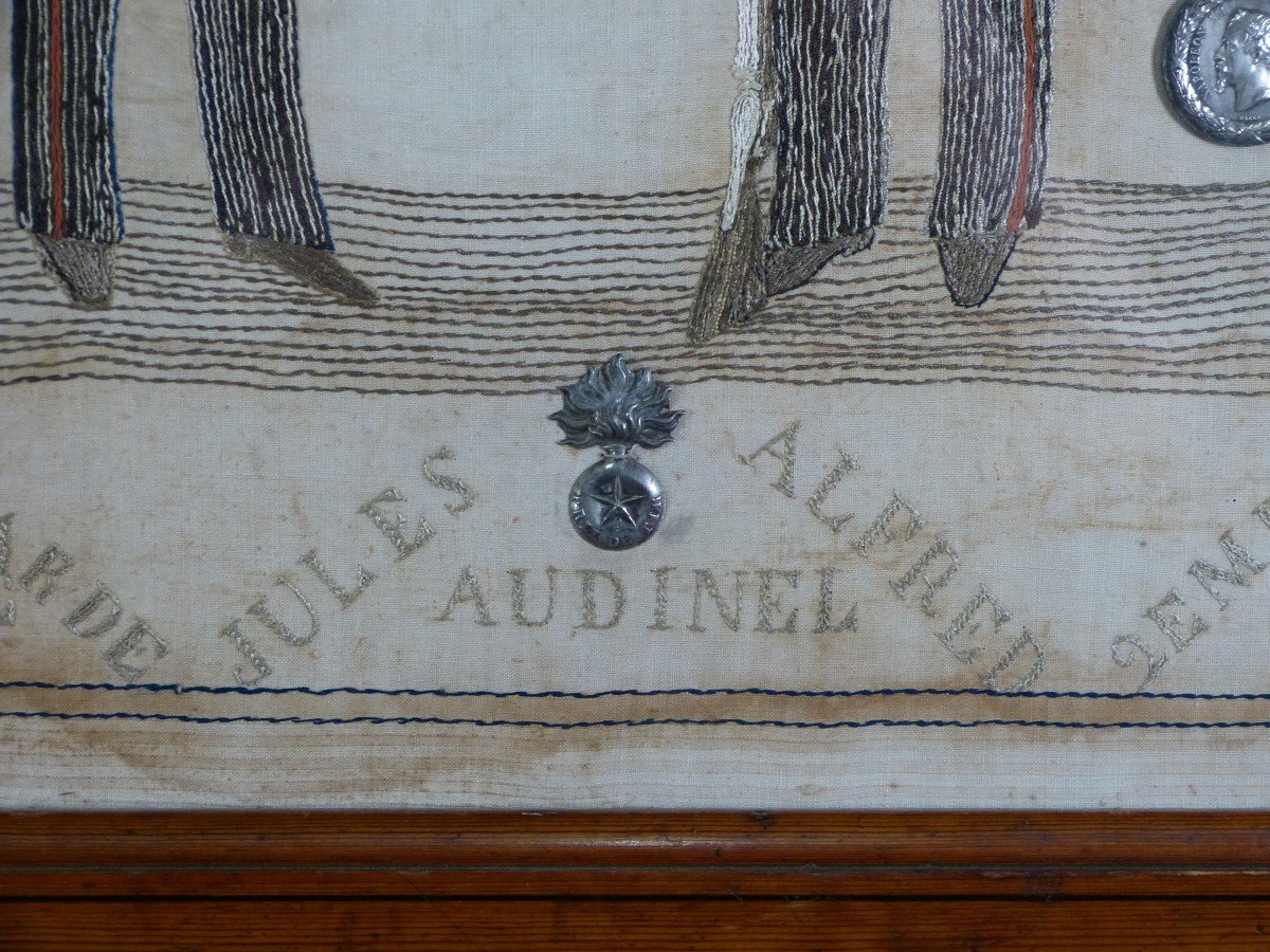 Hommage Au Grenadier J.a  Audinel Garde Impériale 1855 Broderie Napoléon souvenir historique-photo-2