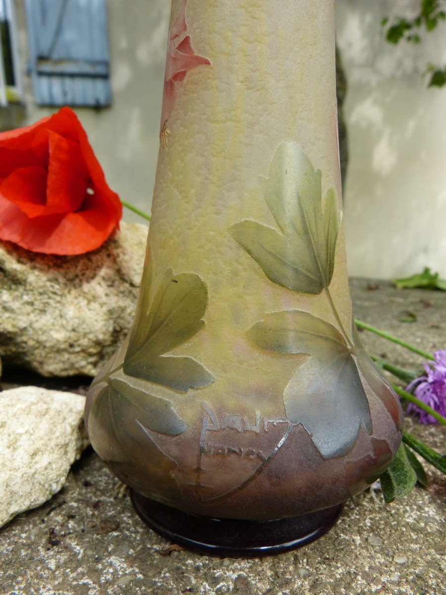 Daum Nancy Art Nouveau Vase With Ancolies-photo-4