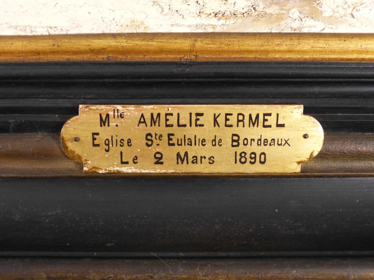 Amélie Kermel Eglise Sainte Eulalie De Bordeaux Sous La Neige Ecole Naïve Huile Sur Toile XIXème-photo-5