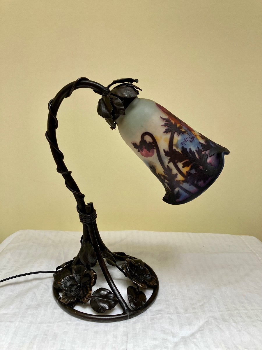 Lampe Muller Frères Lunéville Art Nouveau Anémones -photo-8