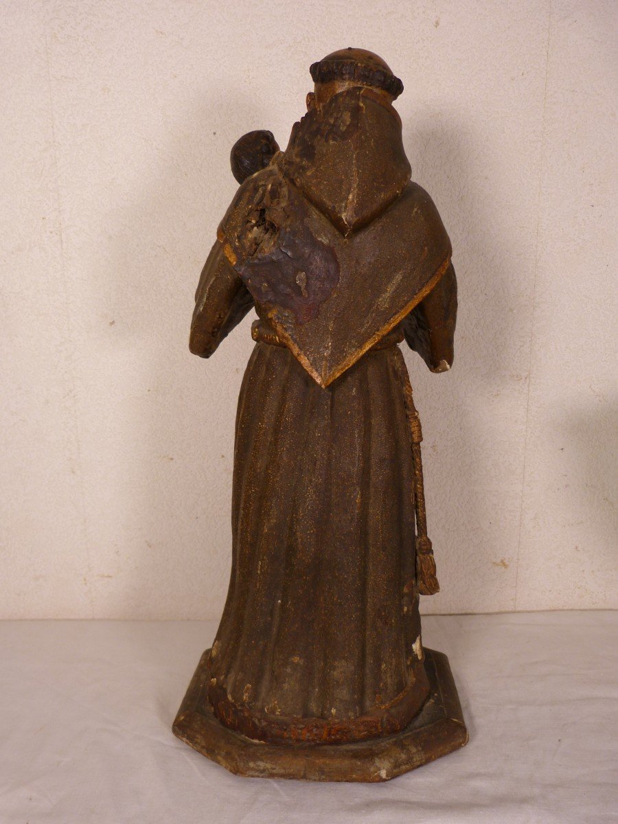 Saint Dominic Wooden Statue 18th H 60 Cm-photo-1