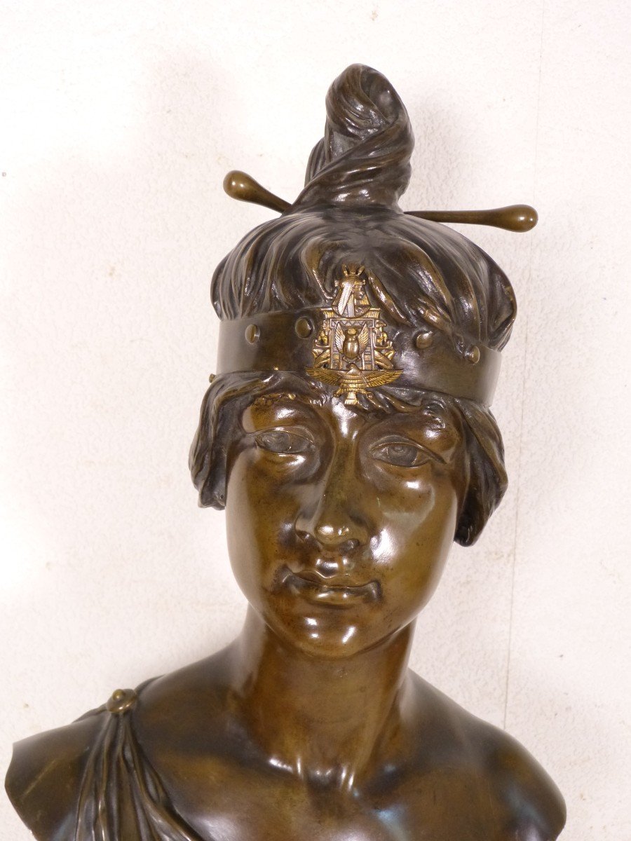 Georges Coudray Bakie Bronze Art Nouveau Bust 64 Cm-photo-7