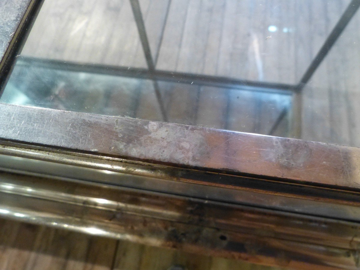 Nickel Plated Metal Store Showcase Counter Early 20th Century-photo-7