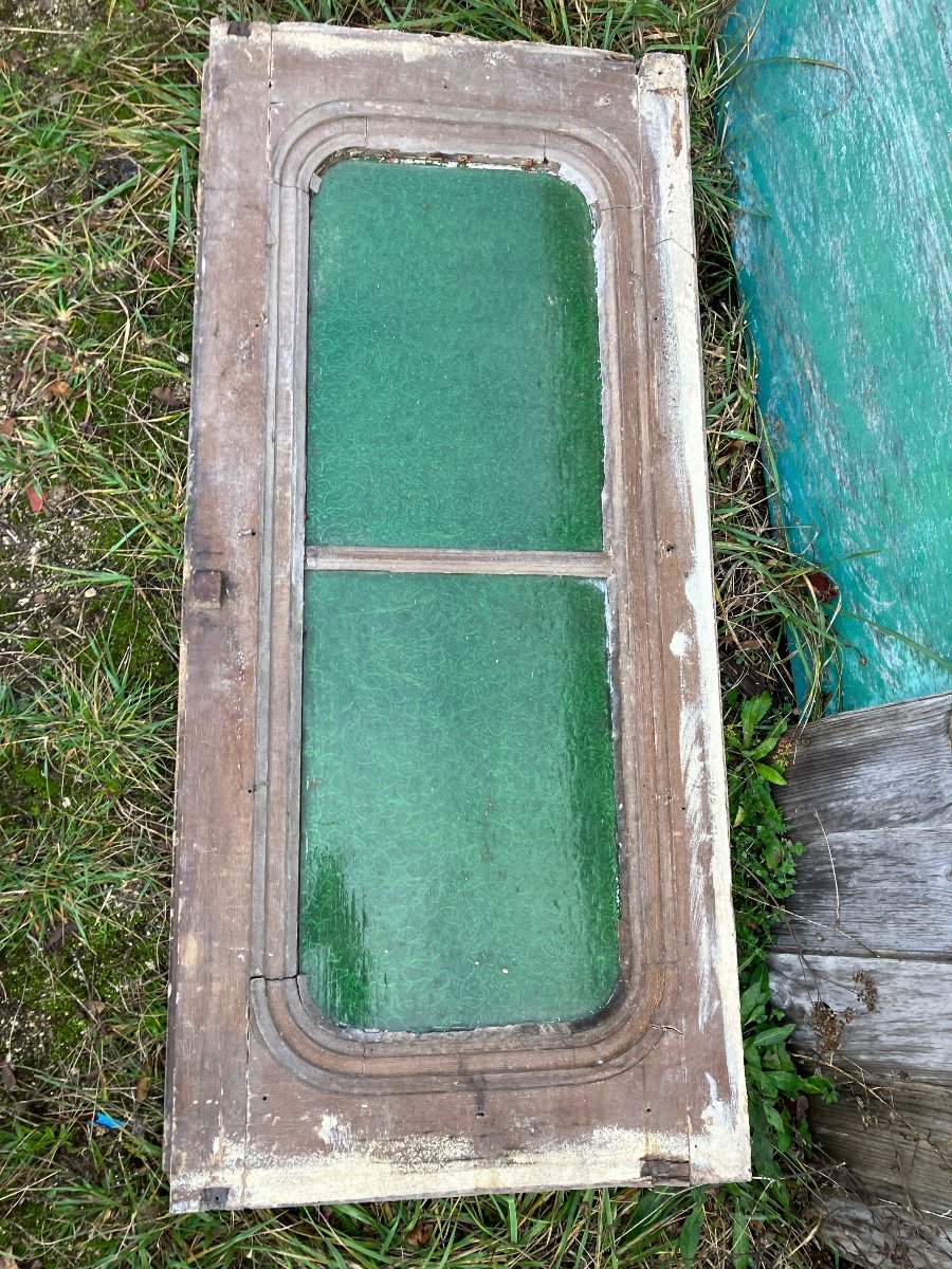 Pair Of Oak Entrance Doors With Transom 19th Century-photo-4