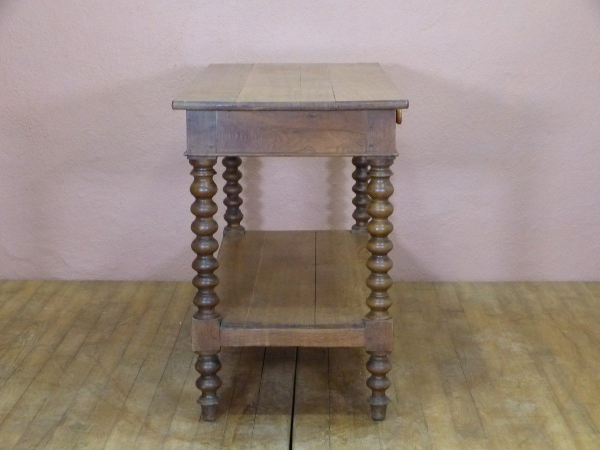 Table De Drapier En Chêne 127 Cm 2 Plateaux 2 Tiroirs époque 19ème-photo-3