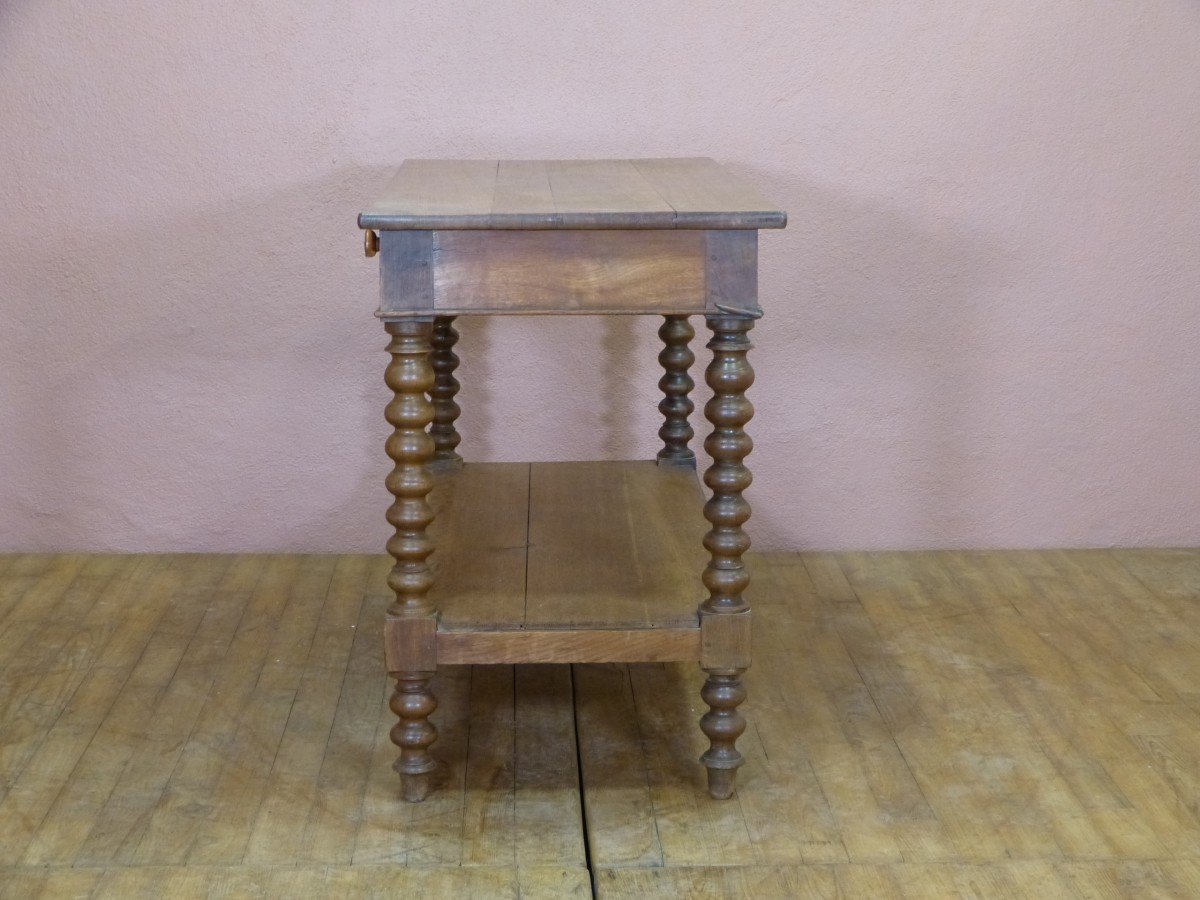 Table De Drapier En Chêne 127 Cm 2 Plateaux 2 Tiroirs époque 19ème-photo-1