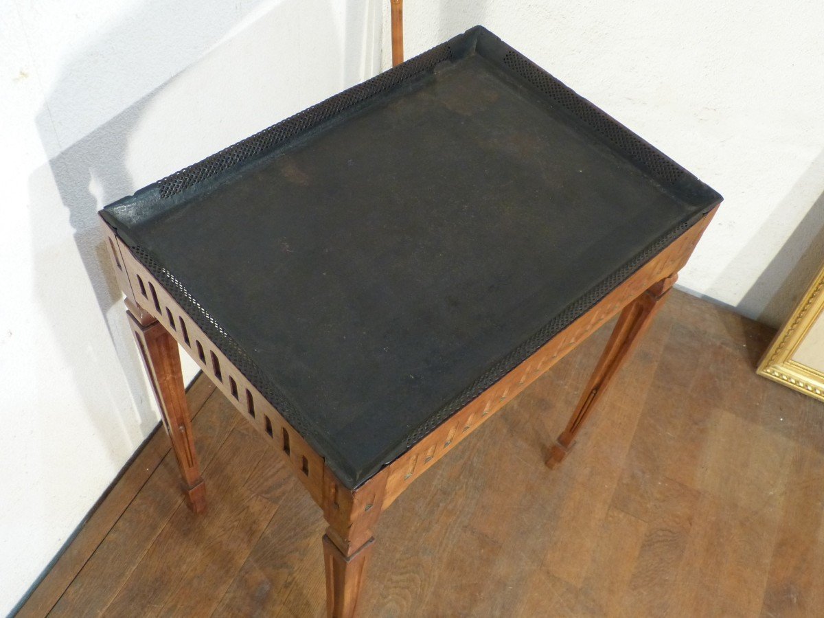 Petite Table Console Jardinière époque Louis XVI En Noyer-photo-2