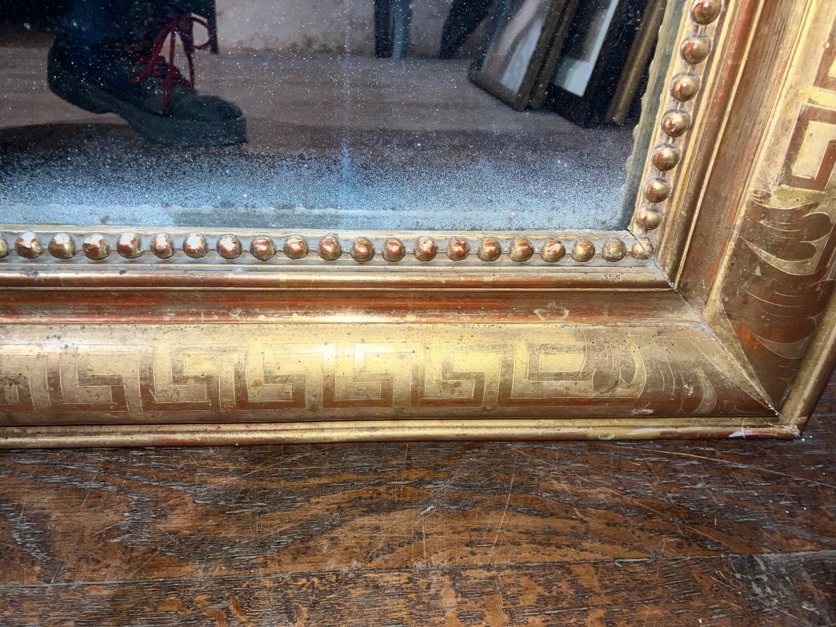 Rare Miroir Large Louis Philippe Doré H 120 X L 135 Cm-photo-2