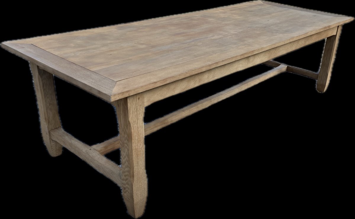 Large Farmhouse Table 254 Cm In Sandblasted Oak-photo-2