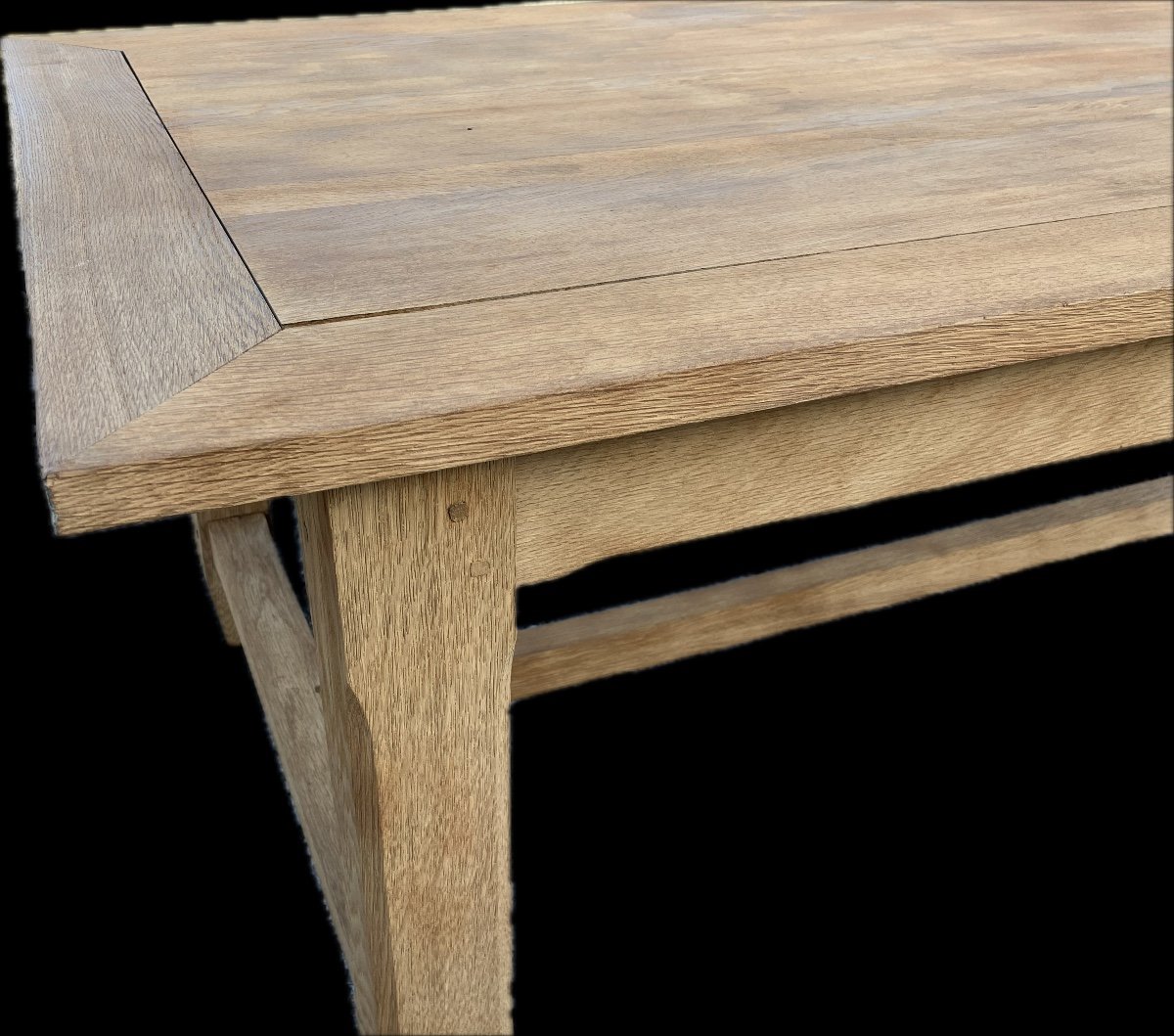 Large Farmhouse Table 254 Cm In Sandblasted Oak-photo-3