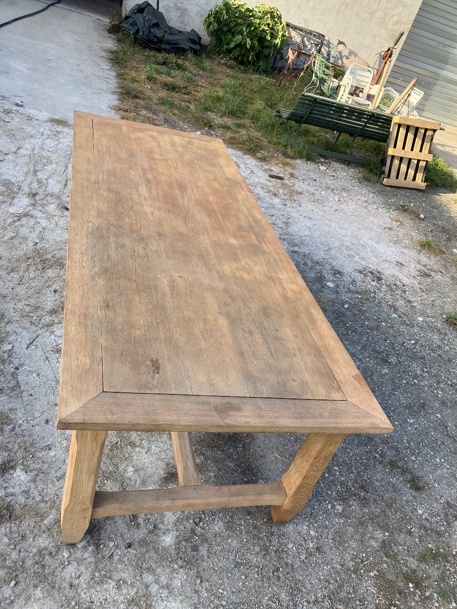 Large Farmhouse Table 254 Cm In Sandblasted Oak-photo-3