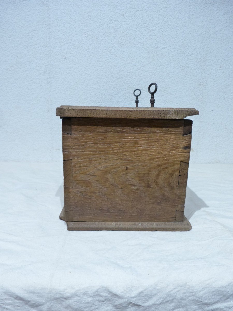 Community Box Quest Trunk With Two Locks Small Oak Chest Late 18th-photo-1