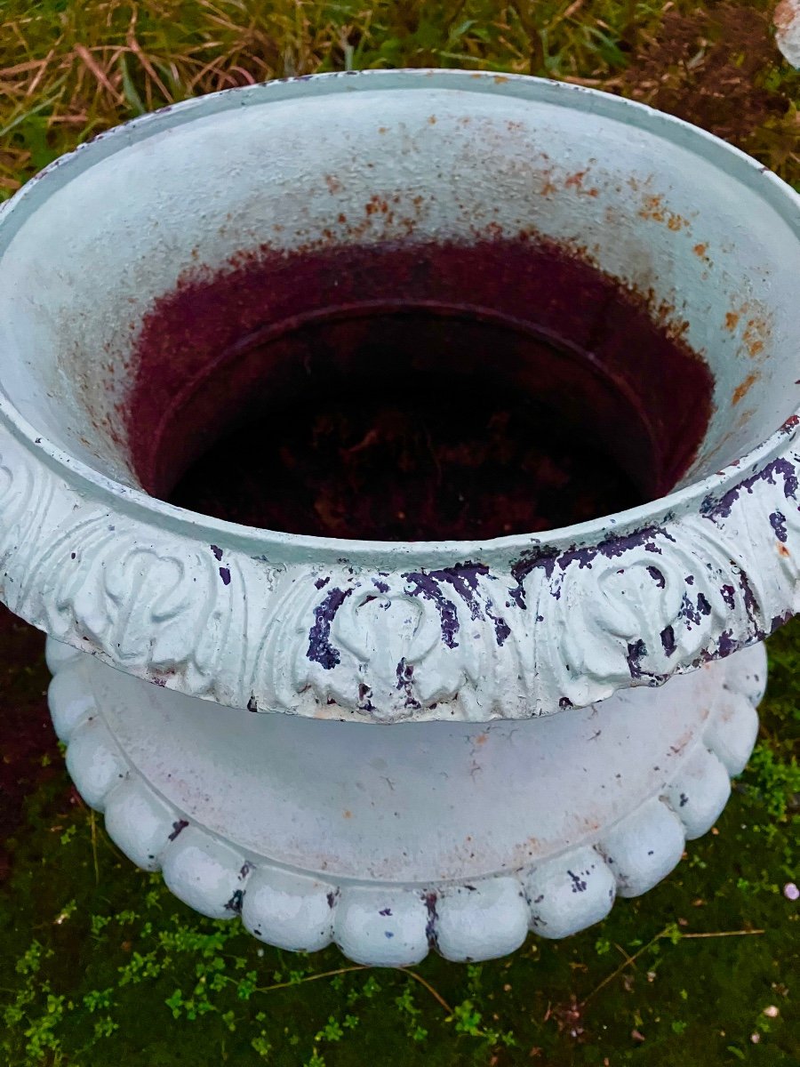 Pair Of Cast Iron Garden Pot Basins 52 Cm High 19th-photo-4