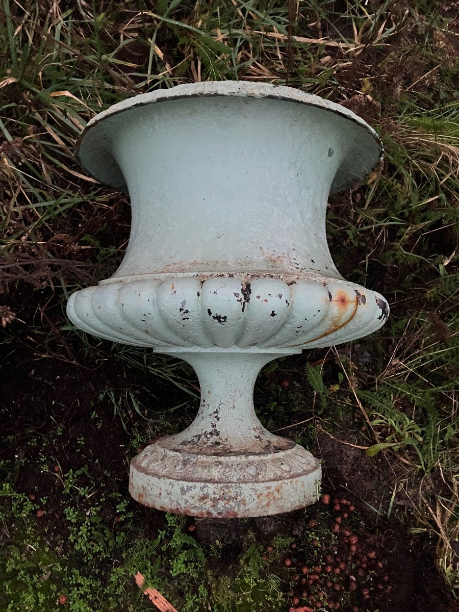 Pair Of Cast Iron Garden Pot Basins 52 Cm High 19th-photo-1