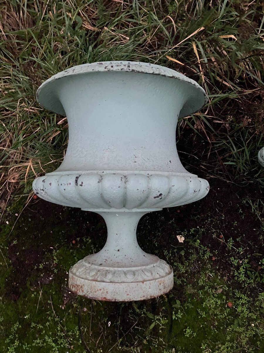 Pair Of Cast Iron Garden Pot Basins 52 Cm High 19th-photo-2