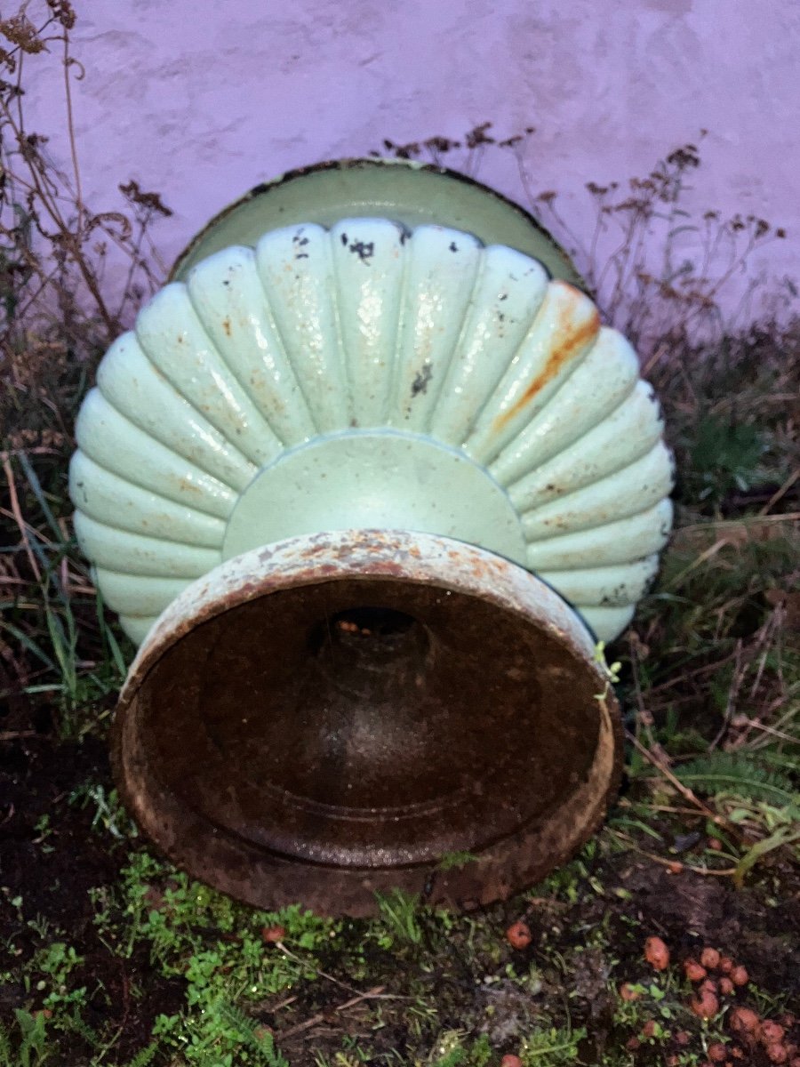 Pair Of Cast Iron Garden Pot Basins 52 Cm High 19th-photo-4