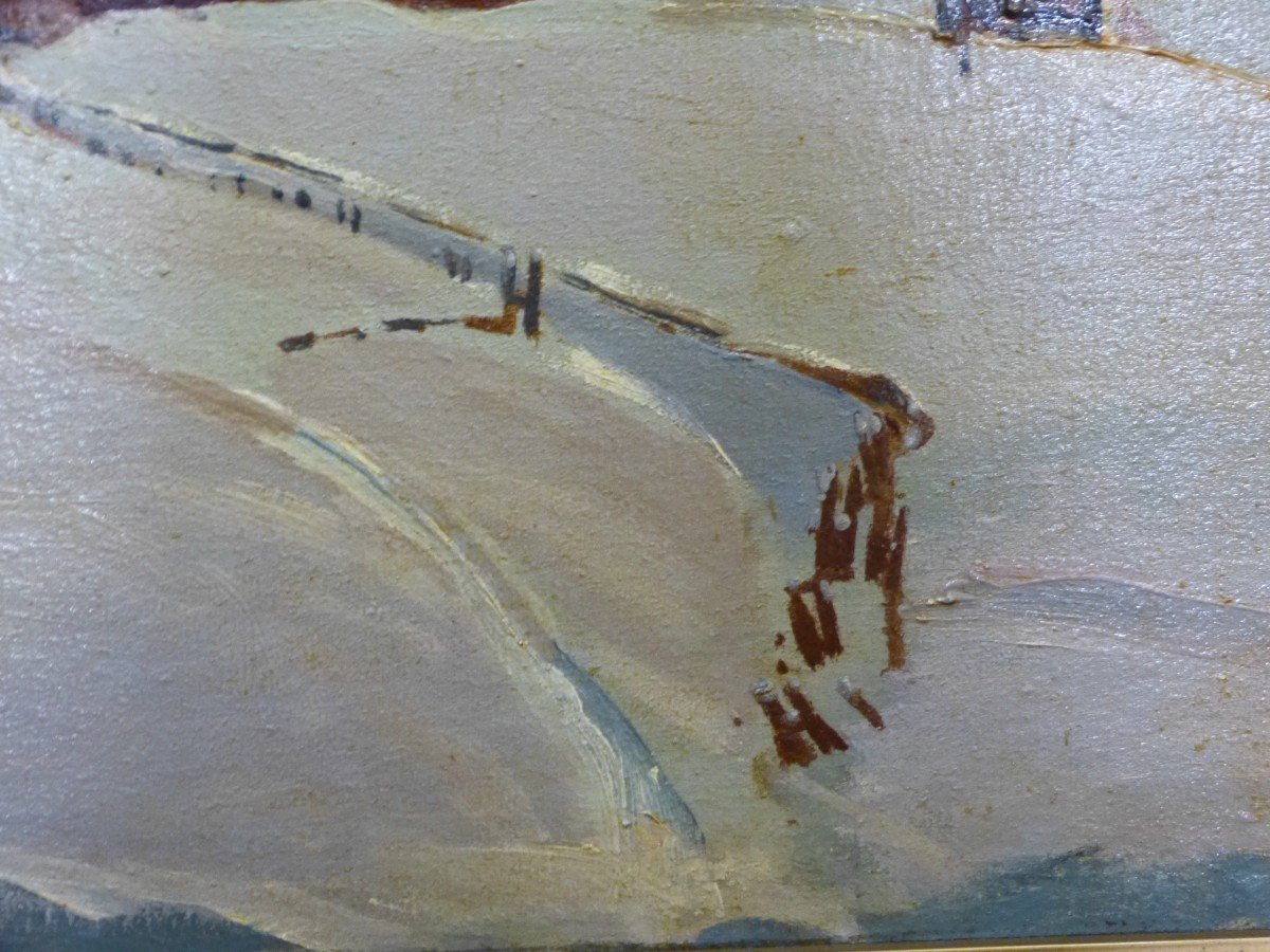 Tableau Paysage De Montagne Neige Par Stuck Peintre Alsacien Originaire De Saverne-photo-2