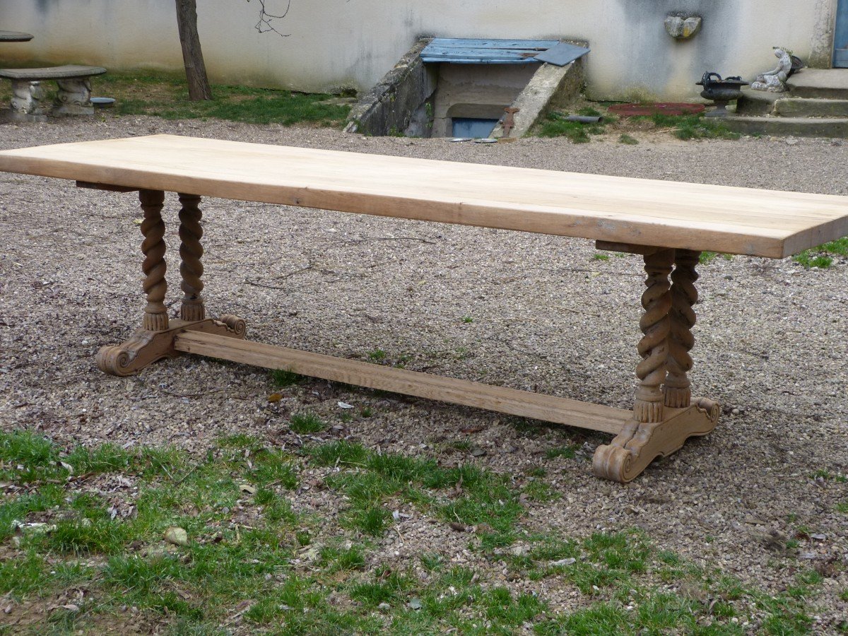 Très Grande Table Château Monastère Ferme 280  Cm  En Chêne -photo-5