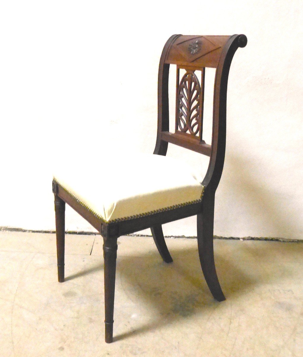 Series Of 8 Directoire Chairs In Mahogany-photo-2