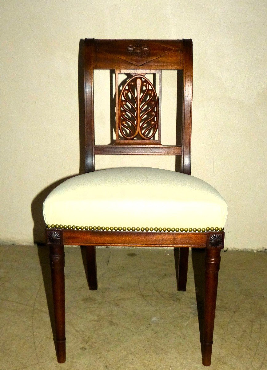 Series Of 8 Directoire Chairs In Mahogany-photo-1