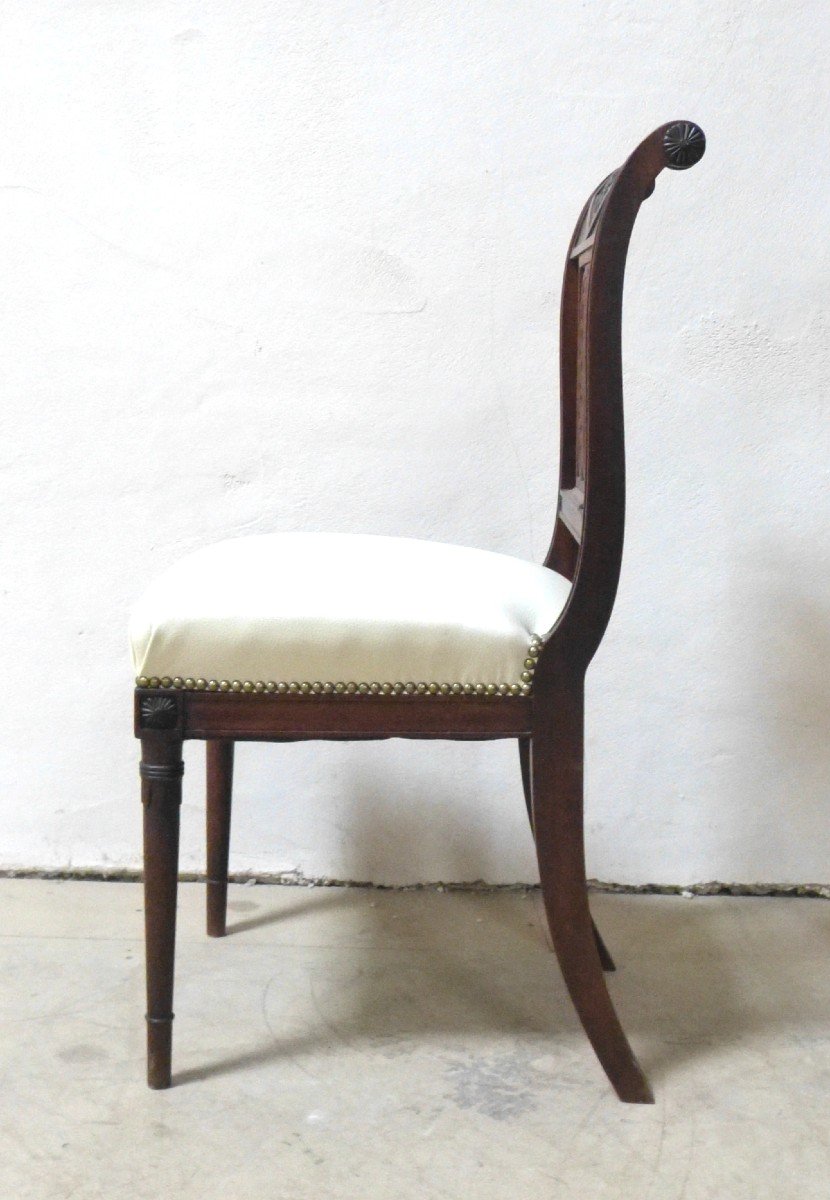 Series Of 8 Directoire Chairs In Mahogany-photo-3