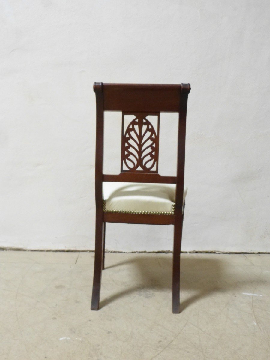 Series Of 8 Directoire Chairs In Mahogany-photo-4