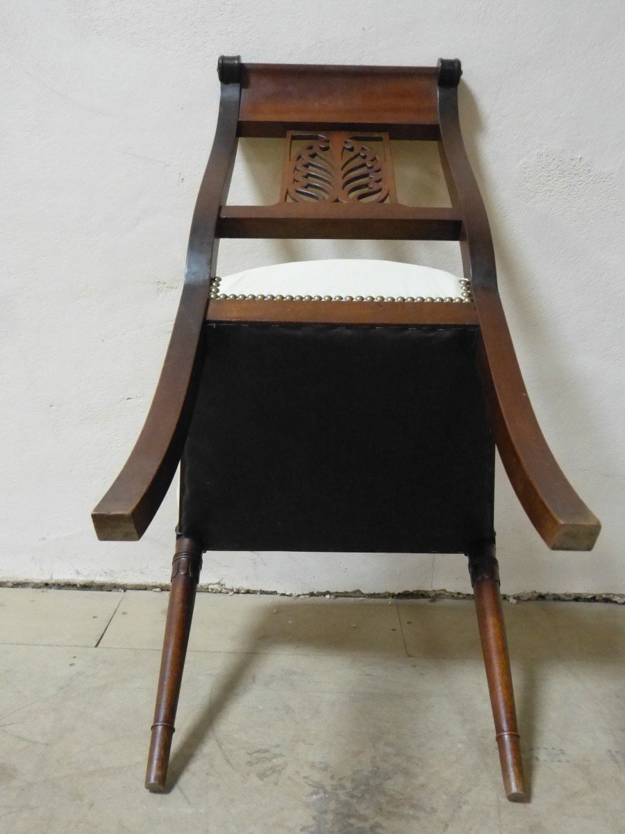 Series Of 8 Directoire Chairs In Mahogany-photo-5