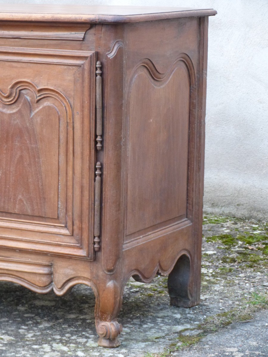 Large 18th Sideboard In Louis XV Walnut 4 Doors 271 Cm-photo-2