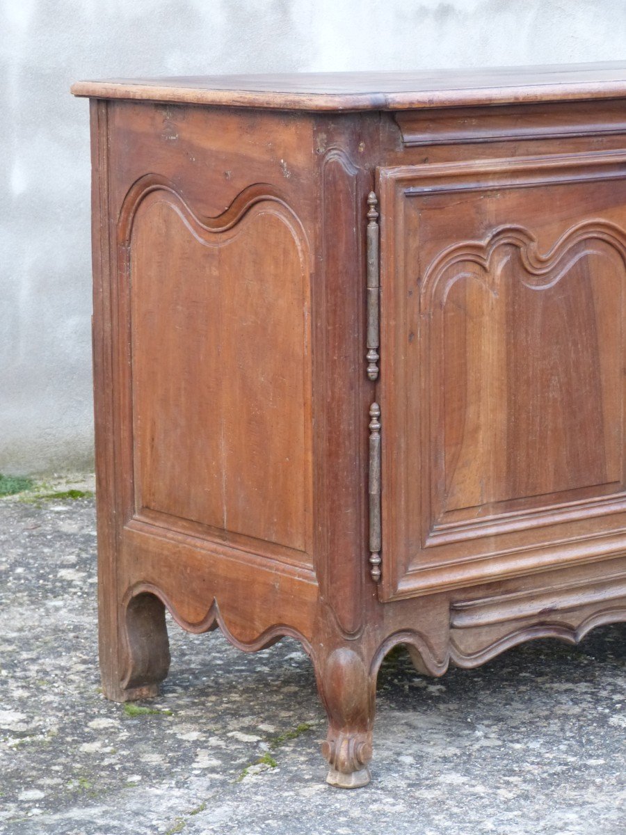 Large 18th Sideboard In Louis XV Walnut 4 Doors 271 Cm-photo-3