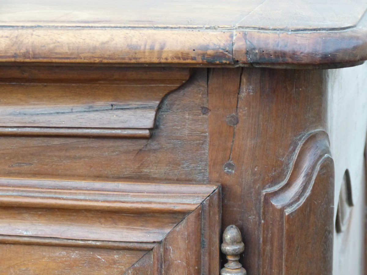 Large 18th Sideboard In Louis XV Walnut 4 Doors 271 Cm-photo-4