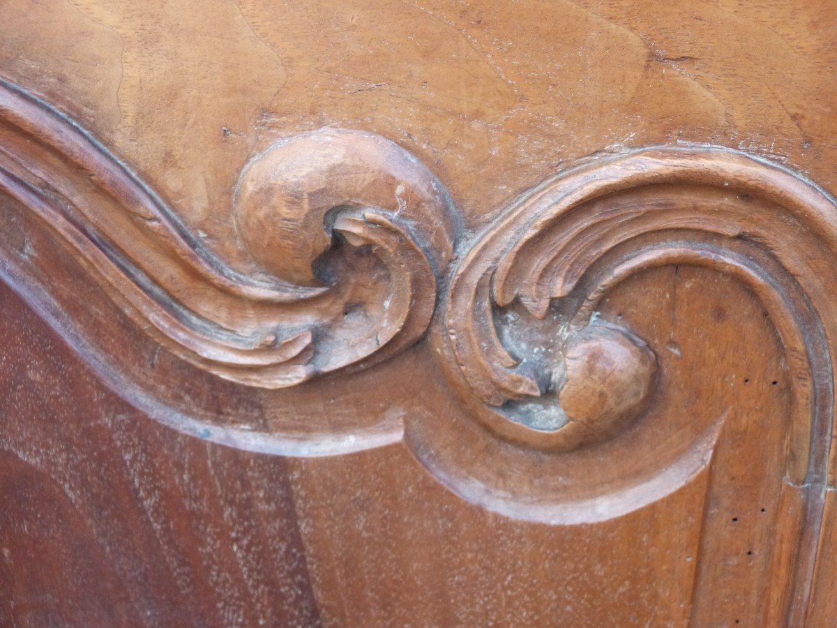 Large 18th Sideboard In Louis XV Walnut 4 Doors 271 Cm-photo-7