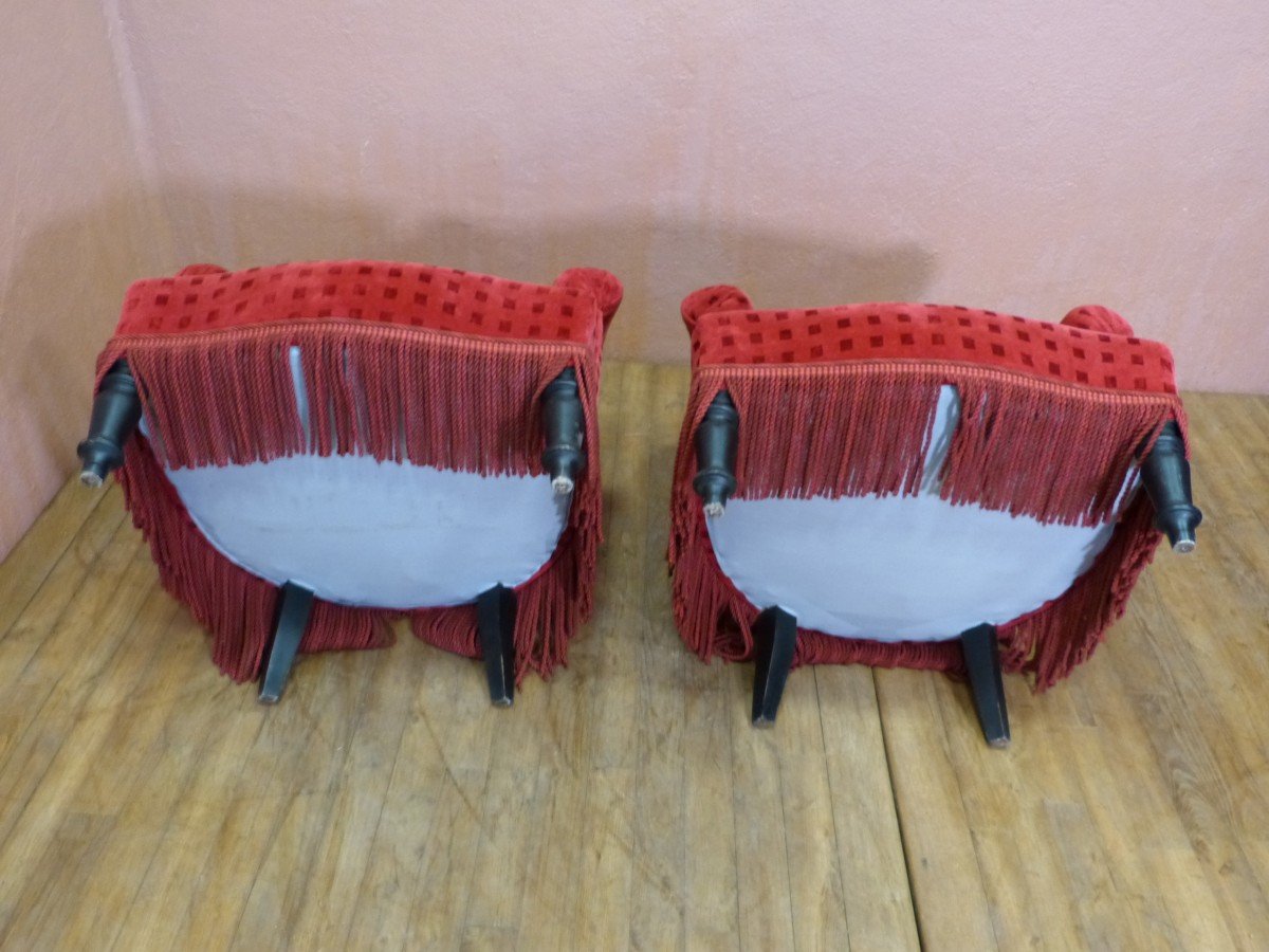 Pair Of Napoleon III Toad Armchairs -photo-4