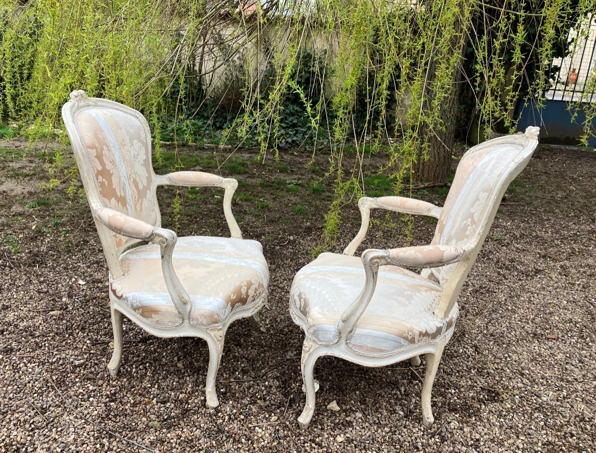 Pair Of Louis XVI Cabriolet Armchairs 18th Century-photo-3