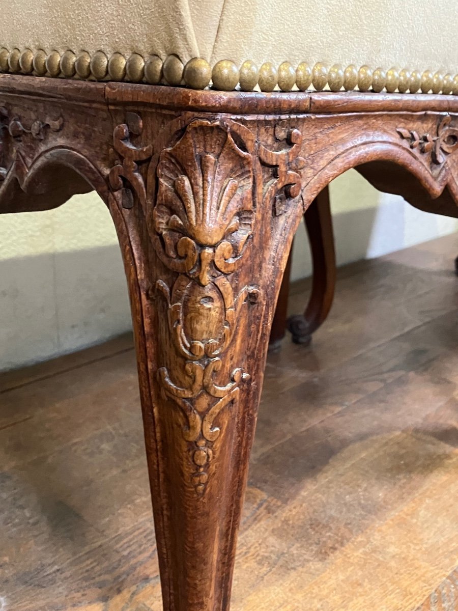 Pair Of Regency Style Oak Stools 19th Century -photo-4