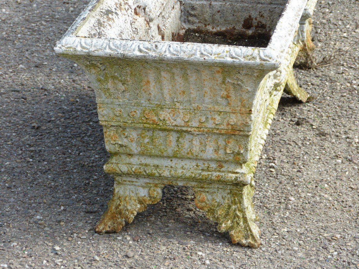 Pair Of Large 19th Century Cast Iron Planters-photo-5