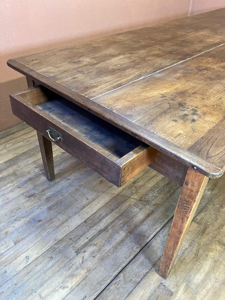 Très Grande Table De Ferme 258 Cm Pieds Gaine 19 Eme-photo-4