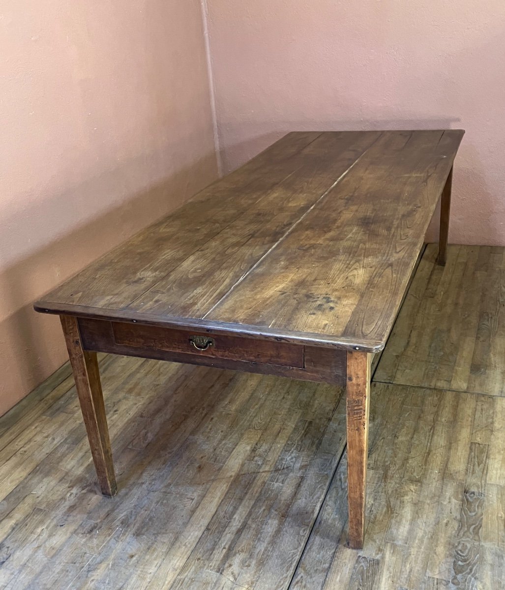 Très Grande Table De Ferme 258 Cm Pieds Gaine 19 Eme-photo-2